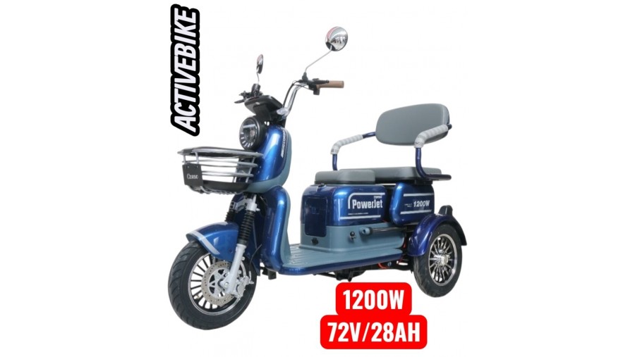 Електричний трицикл Corso Power Jet JT-933014 (1200W, 72V/28Ah) запас ходу 75 км.